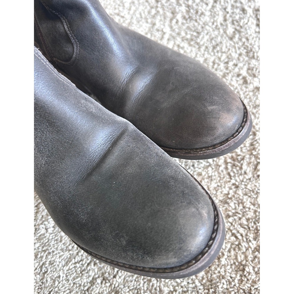 Moto Boho Matisse Teller Grey Leather Tall Knee High Riding Buckle Strap SZ 8.5M - Picture 4 of 9